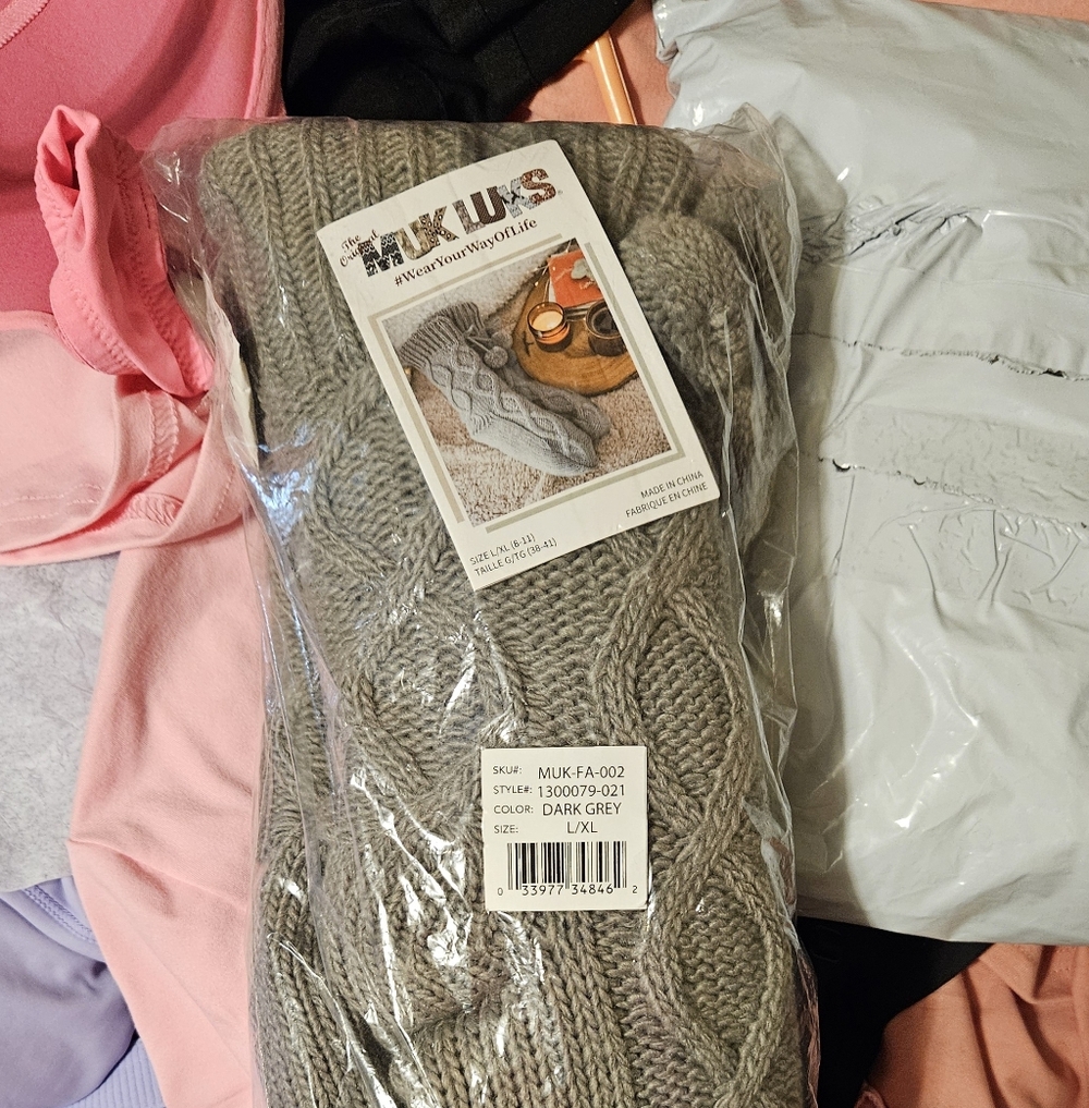 Gray Muk Luk's Knit Women’s Socks